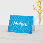 Carte Coutume bleue de l'eau de piscine de cool (Fleur jaune)