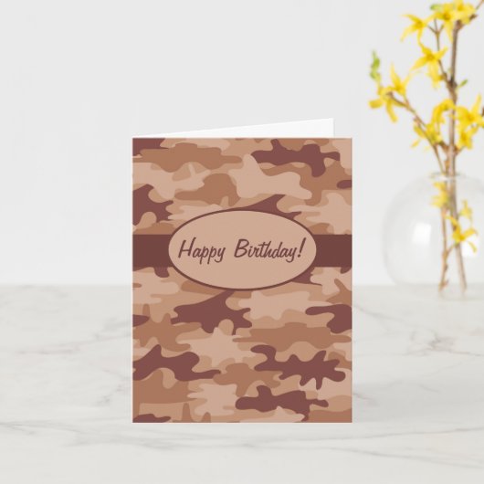 Carte Coutume bronzage Brown de joyeux anniversaire de (Fleur jaune)