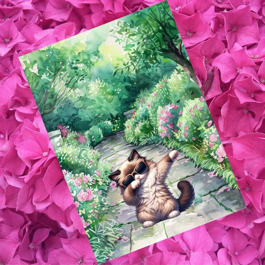 Carte Coutume Danser Ragdoll Chat Anniversaire