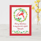 Carte Coutume de coiffeur de Joyeux Noël (Fleur jaune)