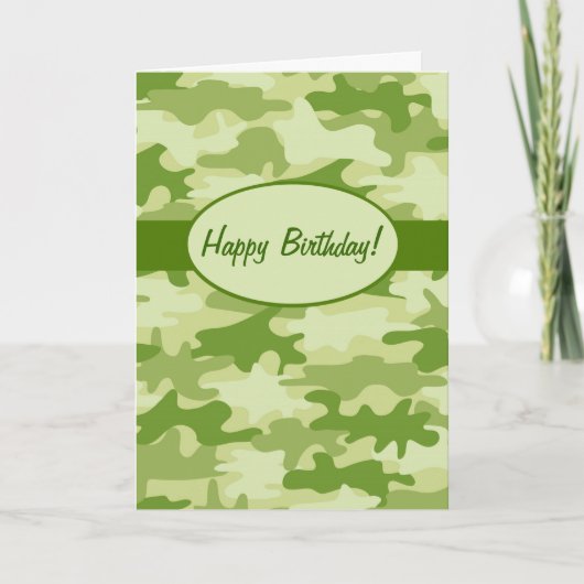 Carte Coutume de joyeux anniversaire de camouflage de (Devant)