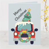 Carte Coutume de Noël à l'intérieur d'un camion véhicule (Fleur jaune)