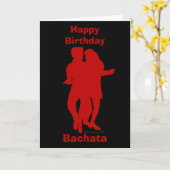 Carte Coutume de silhouette de danseurs de Bachata (Fleur jaune)