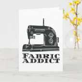 Carte Couture - Addict de tissu (Fleur jaune)