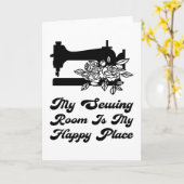 Carte Couture - Ma Salle De Couture Est Ma Place Heureus (Fleur jaune)