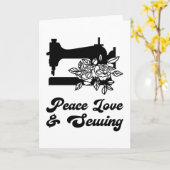 Carte Couture - Peace Love & Sewing (Fleur jaune)