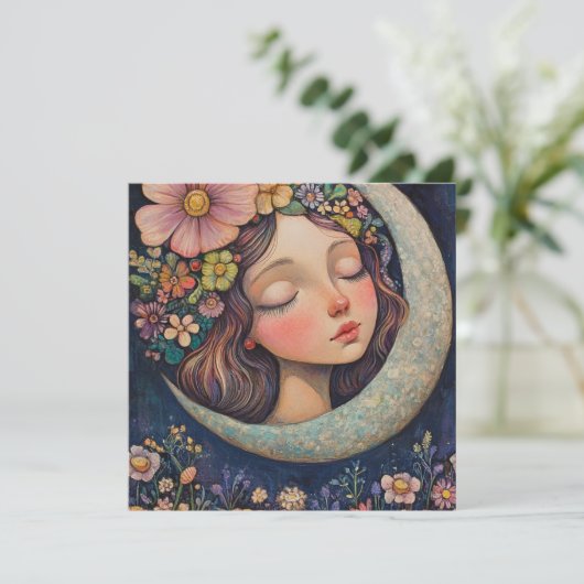 Carte Couvercle et lune de croissant (Debout devant)