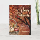 Carte Couvert de feuilles rouges Ephésiens 5:20 Joyeux T (Devant)