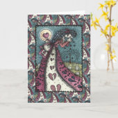 CARTE COUVERT DE LA VALENTINE DE L'OUTIL CHAUFFÉ, VIDE D (Fleur jaune)