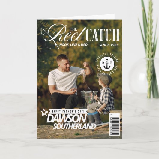 Carte Couverture de magazine photo de papa pêcheur pour  (Devant)