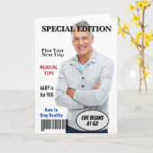 Carte Couverture de magazine pour 62e anniversaire (Fleur jaune)