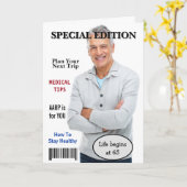 Carte Couverture de magazine pour 65e anniversaire (Fleur jaune)