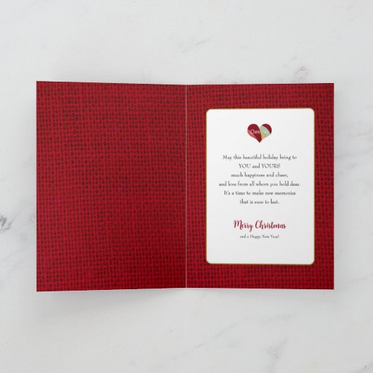 Carte Couverture de Noël Patchwork Cœur en Impression de (Intérieur)