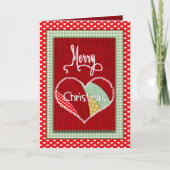 Carte Couverture de Noël Patchwork en forme de cœur dans (Devant)