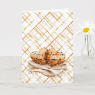 Carte Couvre-lit Pillows de cœur rayures Crème Caramel A