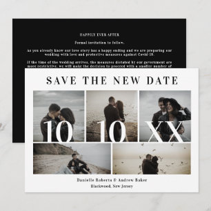 Carte Covid19 Mariage 5 Photos Noir Tendance Nouvelle Da