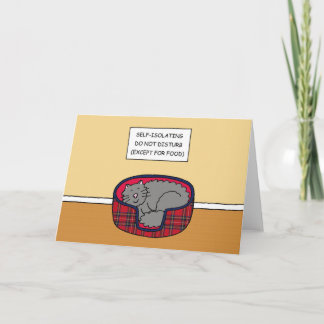 Carte Covid 19 Auto-isolement Cartoon Chat Dormir