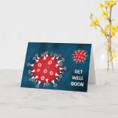 Carte Covid 19 Blue Get Well (Fleur jaune)