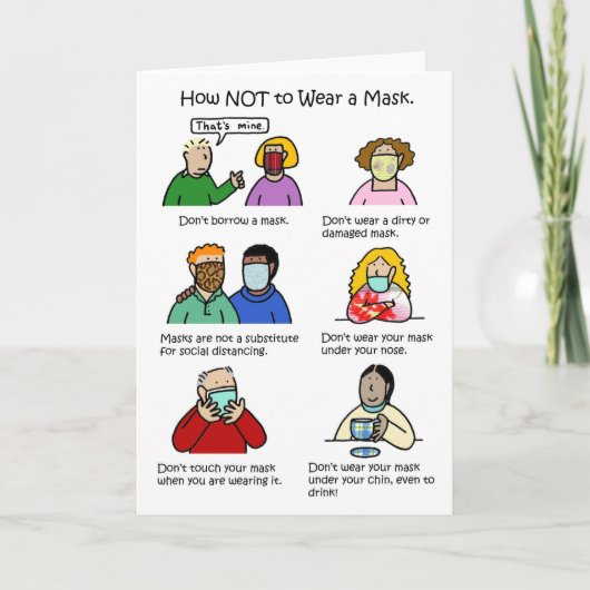 Carte Covid 19 Comment ne pas porter un masque (Devant)