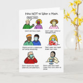 Carte Covid 19 Comment ne pas porter un masque (Fleur jaune)