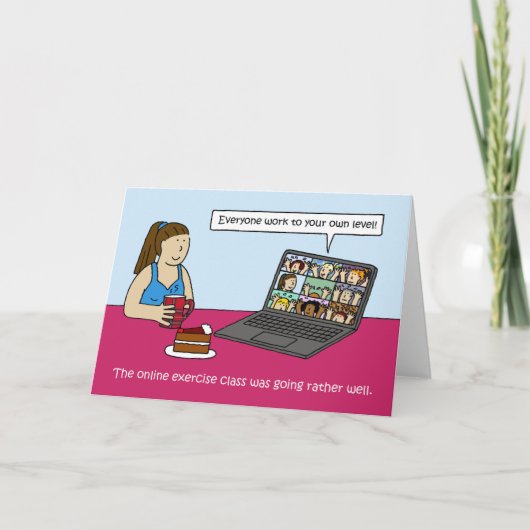 Carte Covid 19 Exercice en ligne Classe Humour de dessin (Devant)