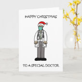 Carte Covid 19 Happy Christmas Doctor (Fleur jaune)