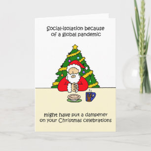 Carte Covid 19 Noël Père Noël Carton de Noël