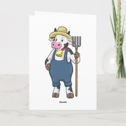 Carte Cow as Farmer with Pitchfork (Dos)