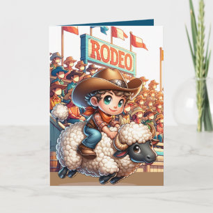 Carte Cow-boy de rodéo occidental coutume de Mutton Bust