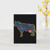 Carte Cow Silhouette Tygraphy Phrases Heifer Fun Chris T (Fleur jaune)