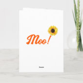 Carte Cow Sunflower Funny Birthday (Dos)