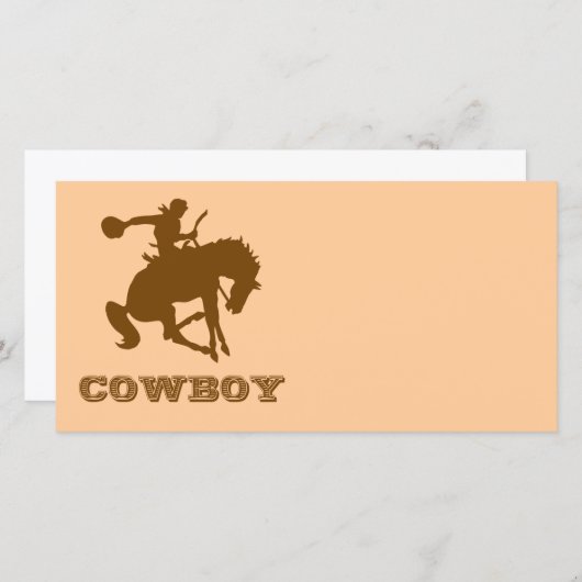 Carte Cowboy (Devant / Derrière)