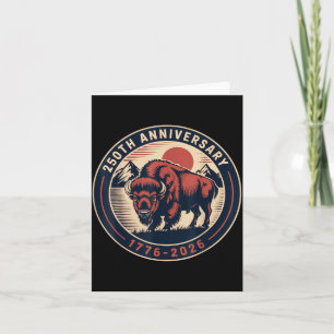 Carte Cowboy 250 TH 4 juillet Drapeau 1776 2026 250e
