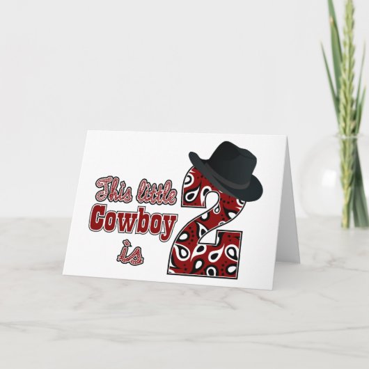 Carte Cowboy 2e anniversaire (Devant)