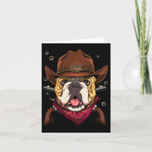 Carte Cowboy American Bulldog Country Music Rodéo Howdy