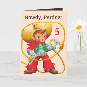 Carte Cowboy Anniversaire Ajouter âge et nom Personnalis
