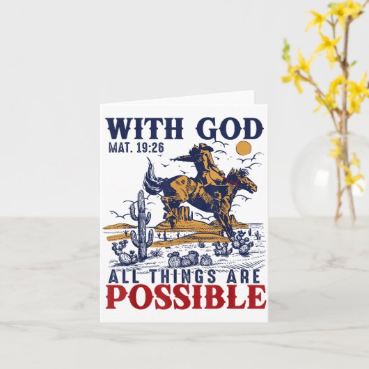 Carte Cowboy Bible Scripture Verse Western Jesus For Men (Fleur jaune)