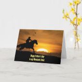 Carte Cowboy Bonne Fête des pères À Papa (Fleur jaune)