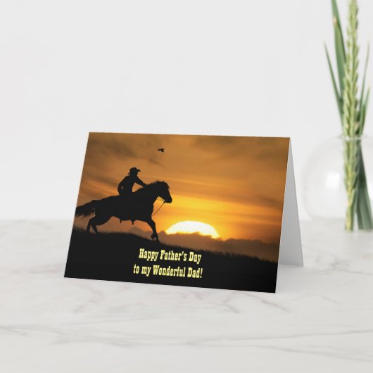 Carte Cowboy Bonne Fête des pères À Papa (Devant)