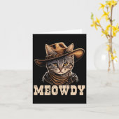 Carte Cowboy Cat Meowdy (Fleur jaune)