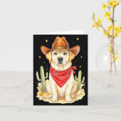 Carte Cowboy Chien Labrador Retriever Occidental Llabrad (Fleur jaune)