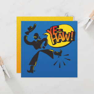 Carte Cowboy contre ninja pop art - primaire