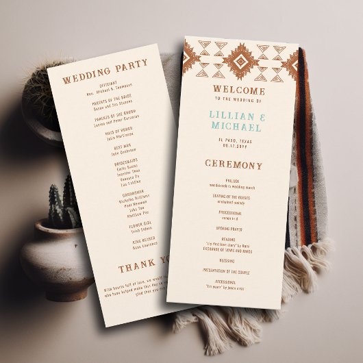 Carte Cowboy Country Western Desert Love Wedding Program