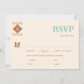 Carte Cowboy Country Western QR Code Repas Mariage RSVP (Devant)