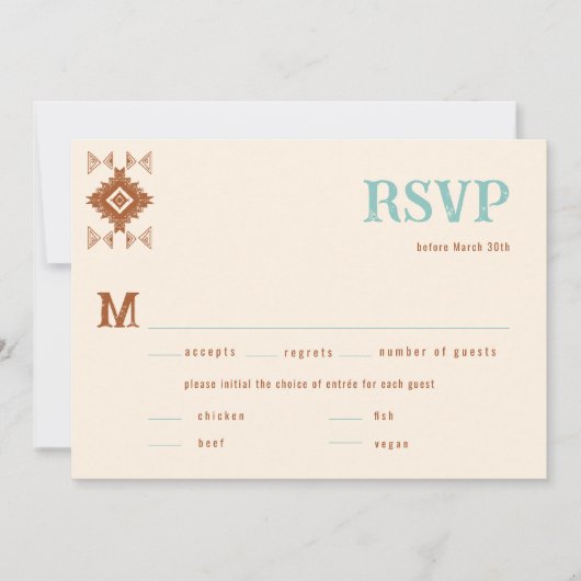 Carte Cowboy Country Western QR Code Repas Mariage RSVP (Devant)