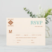 Carte Cowboy Country Western QR Code Repas Mariage RSVP (Debout devant)