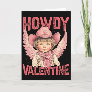 Carte Cowboy Cupidon Cœurs Serrés Amour Occidental Howdy