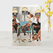 Carte Cowboy endormi dans le salon de beauté (Fleur jaune)