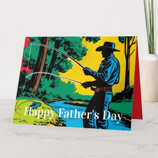 Carte Cowboy Fisherman on Riverbank (Devant)