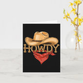 Carte Cowboy Howdy Rope Hat Bandana Western Rodeo Design (Fleur jaune)